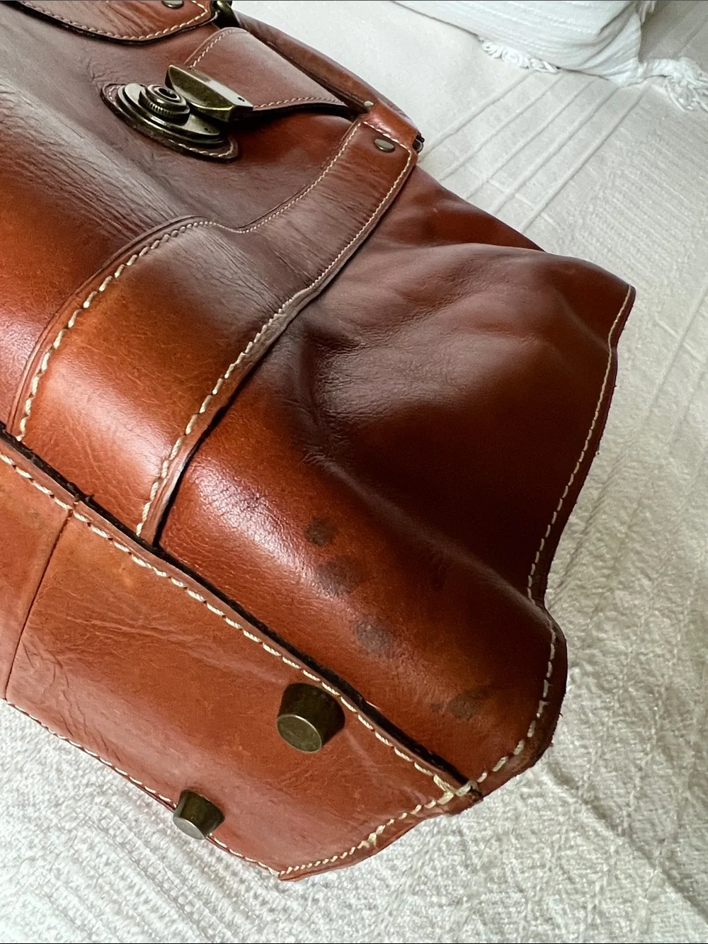 Nash Men's Brown Leather Briefcase Travel Bag - Classic Carry. Italian Leather